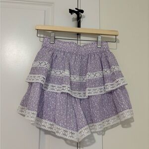 Altar'd State Purple and White Mini Skirt